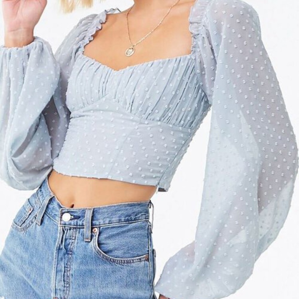 Elegant Light Blue Women's Top